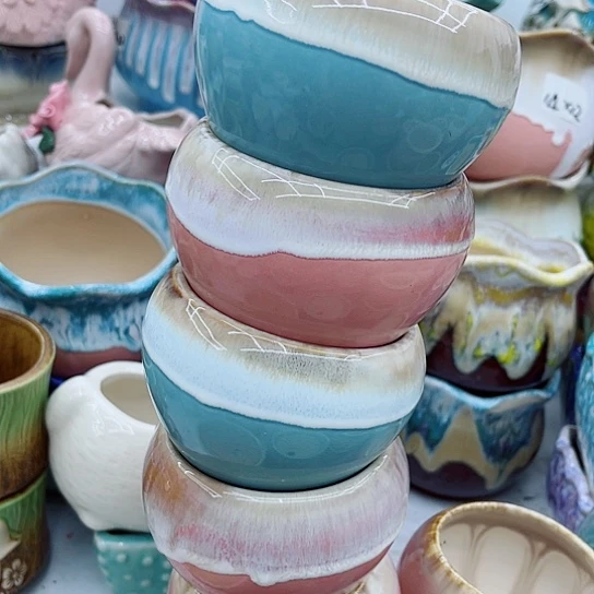 多肉绿植陶瓷花盆9.9包邮