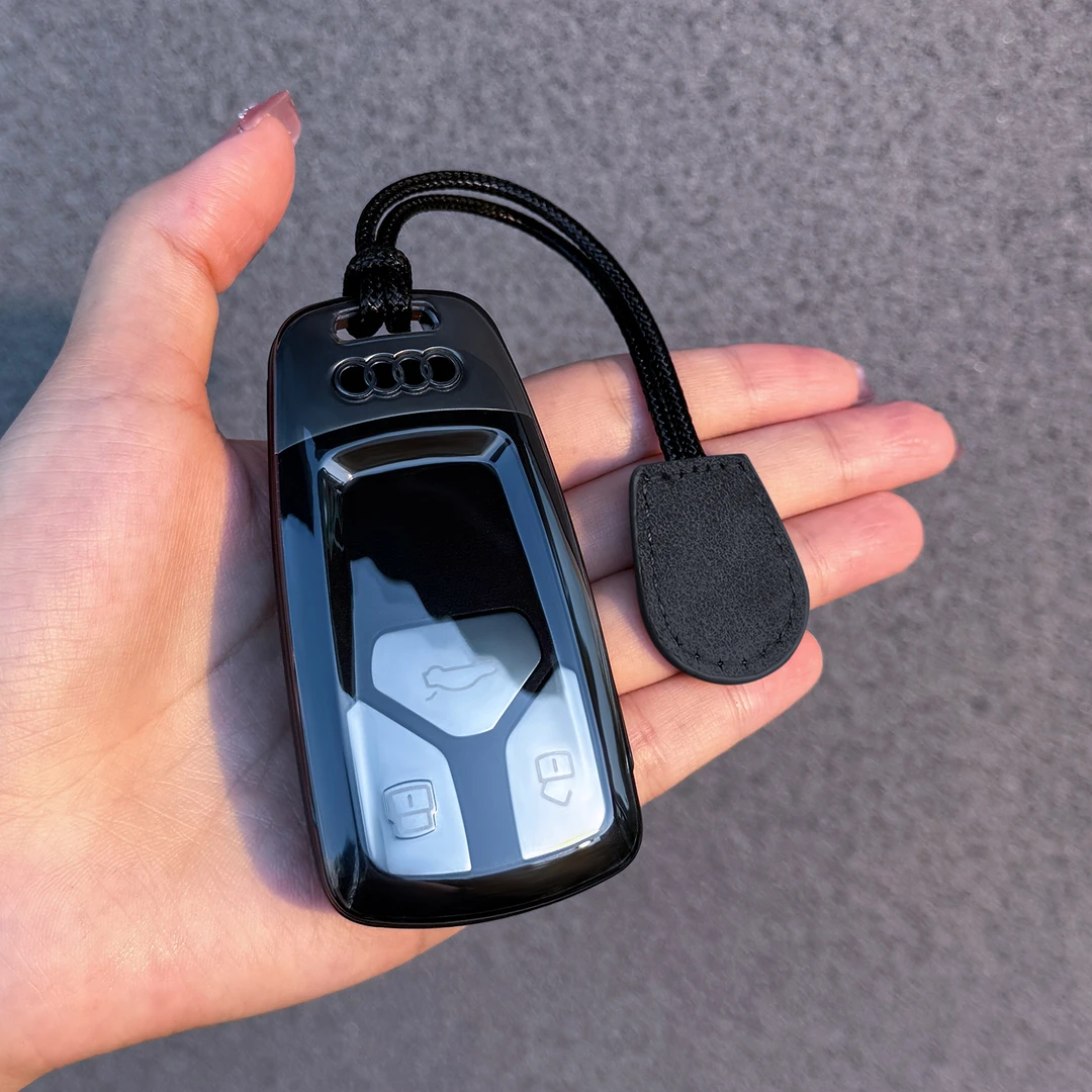 适用奥迪A4L汽车钥匙套A6L/Q5L/A3/Q3女Q3L/A6/Q7/A8男士透明壳扣