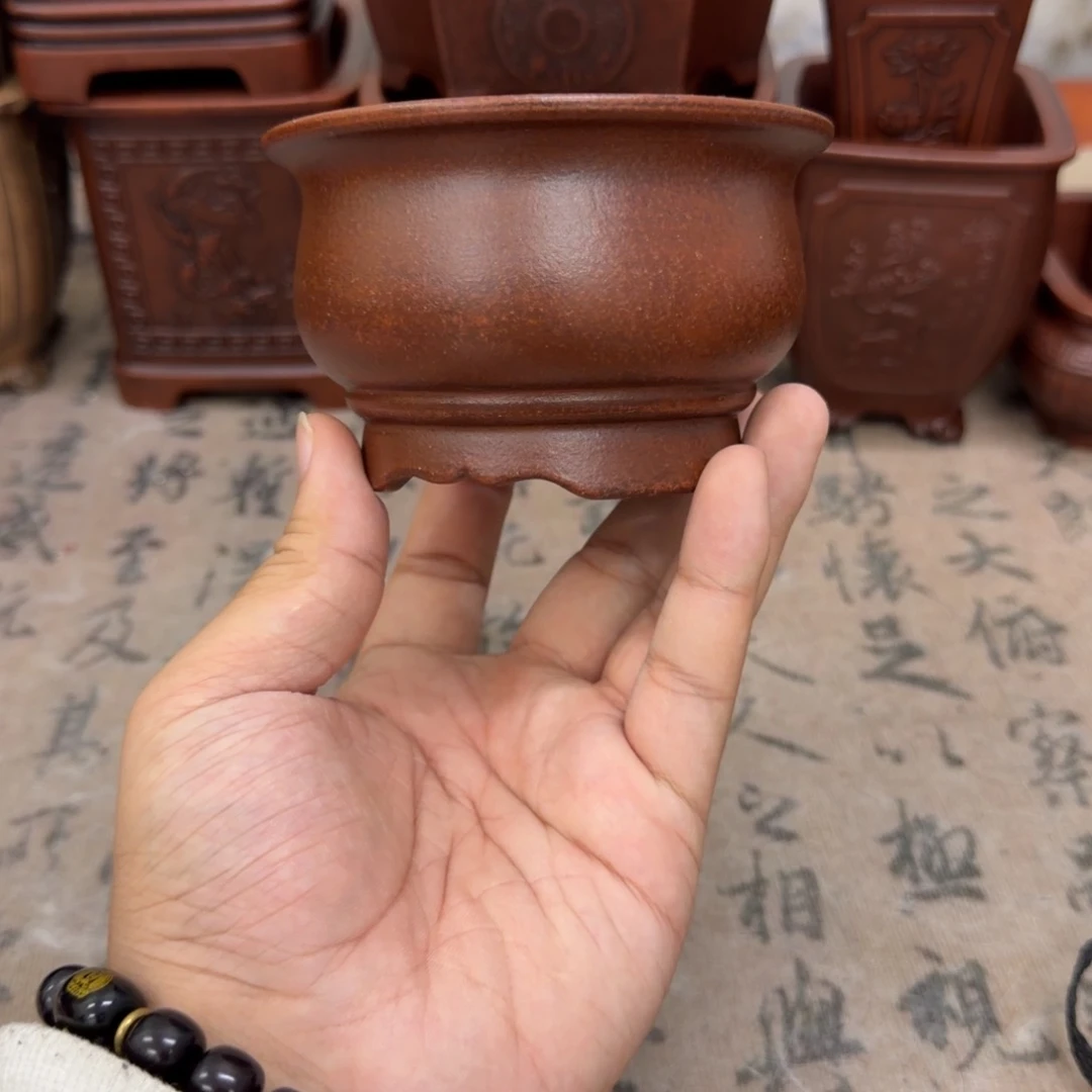 紫砂花盆9.5x5.5内经紫砂花盆
