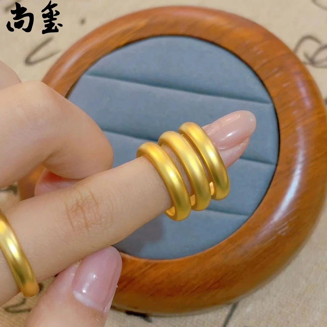 铜合金戒指 【古法卡4mm哑光闭口戒指】经典百搭素款简约戒指