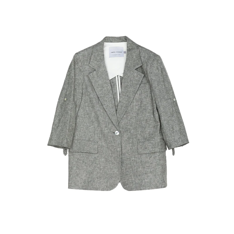 VEGA CHANG时尚套装女2025年新款夏季休闲西装短裤两件套0116LW