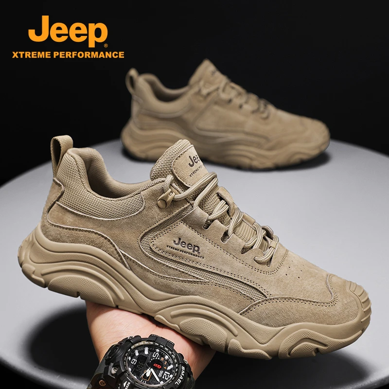 Jeep吉普户外徒步登山鞋男鞋2025秋季新款透气运动鞋耐磨休闲鞋
