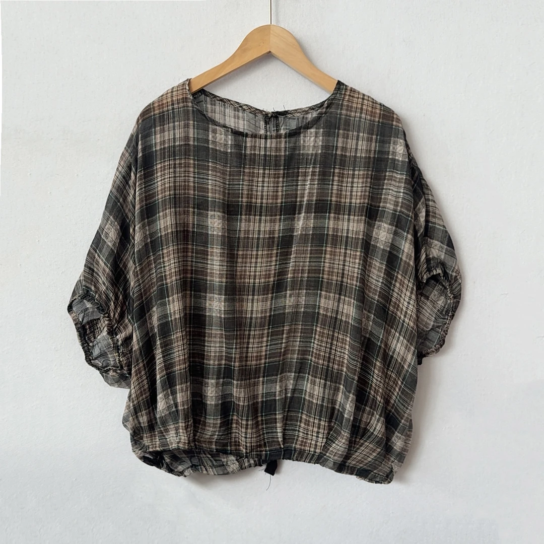 线下门店！夏季轻薄透气蝙蝠袖口底部抽绳设计百搭上衣短袖ZJ503