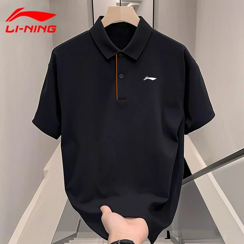李宁速干polo衫2025夏季男士薄款透气吸汗宽松运动健身休闲半袖