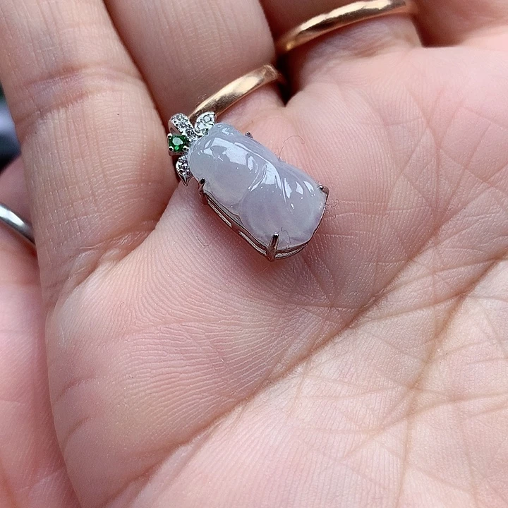 翡翠银S925镶嵌颈饰翡翠