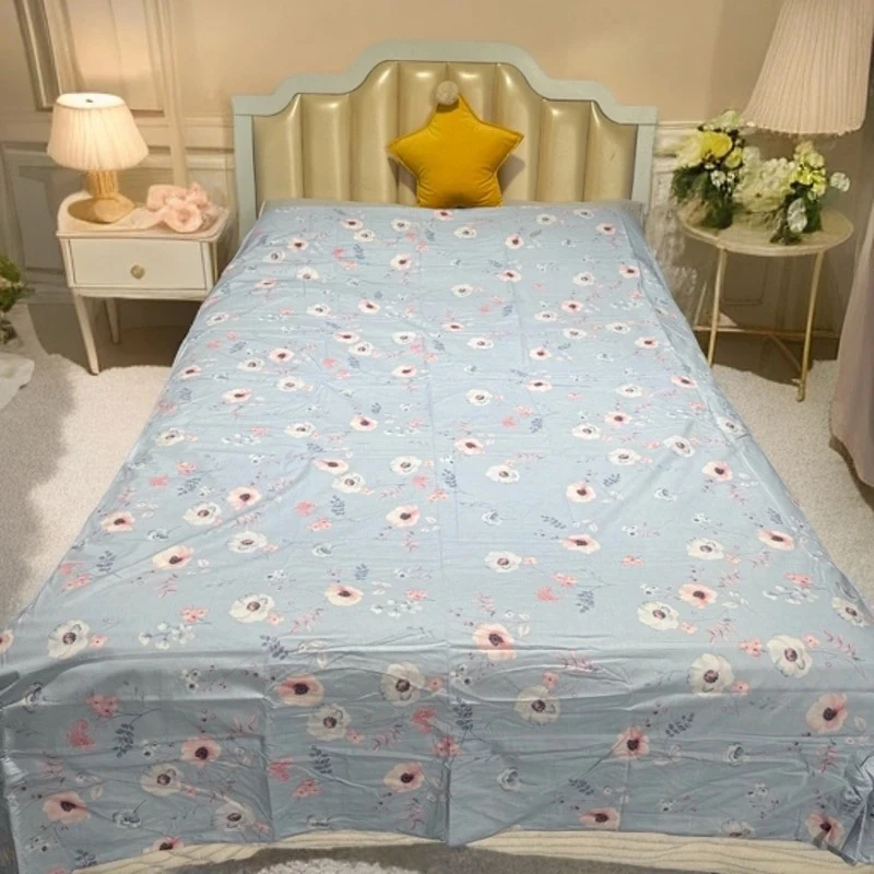 《辉岳》水澜依梦 水蓝色小清新全棉四件套