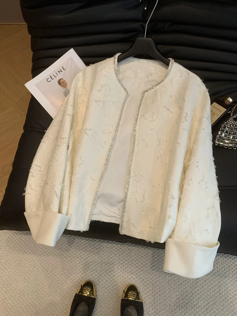 Q3978 小香风镶边短外套 秋季精致感百搭热搜款2025021