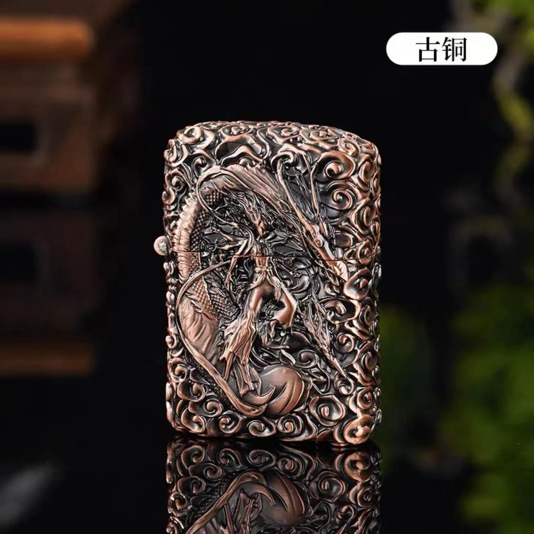 紫铜色哪吒煤油打火机重甲机（需自行加油）