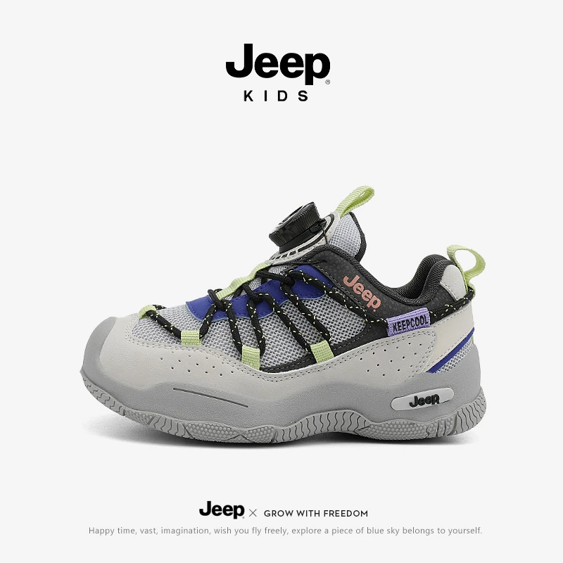 jeep男童老爹鞋中大童时尚运动鞋2025新款秋冬防滑透气软底跑步鞋