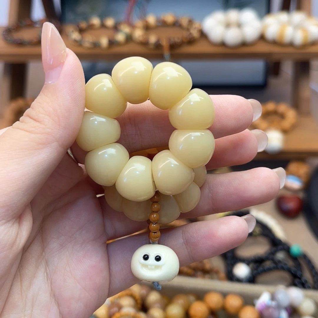菩提根/象牙果手串范*手捻搭配小馒头