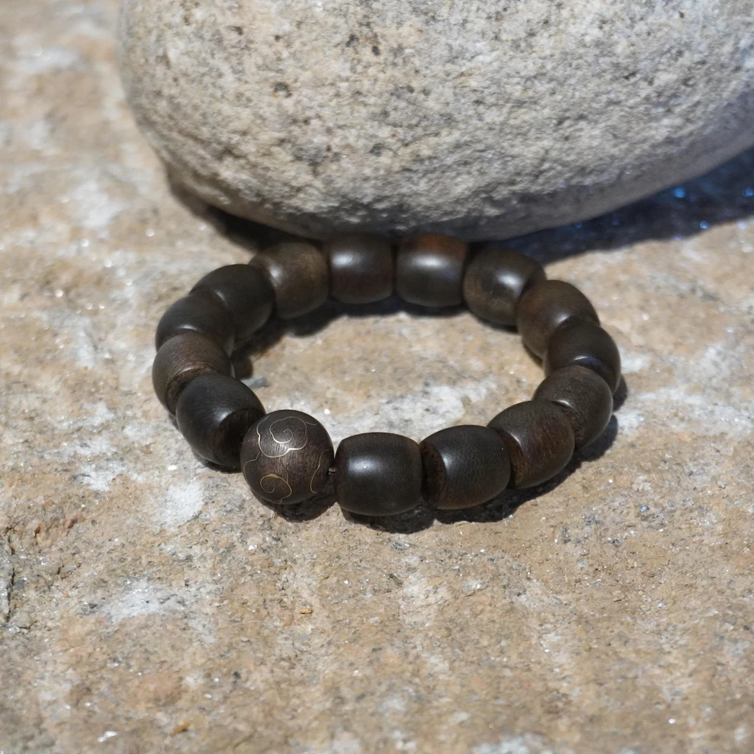 【杨总珍藏】Rmm0490白奇楠沉香手串 水桶珠1.2单圈 （多样性发货）