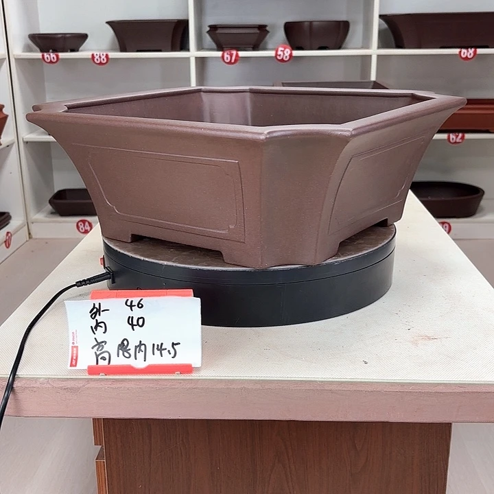 紫砂花盆四方形山大