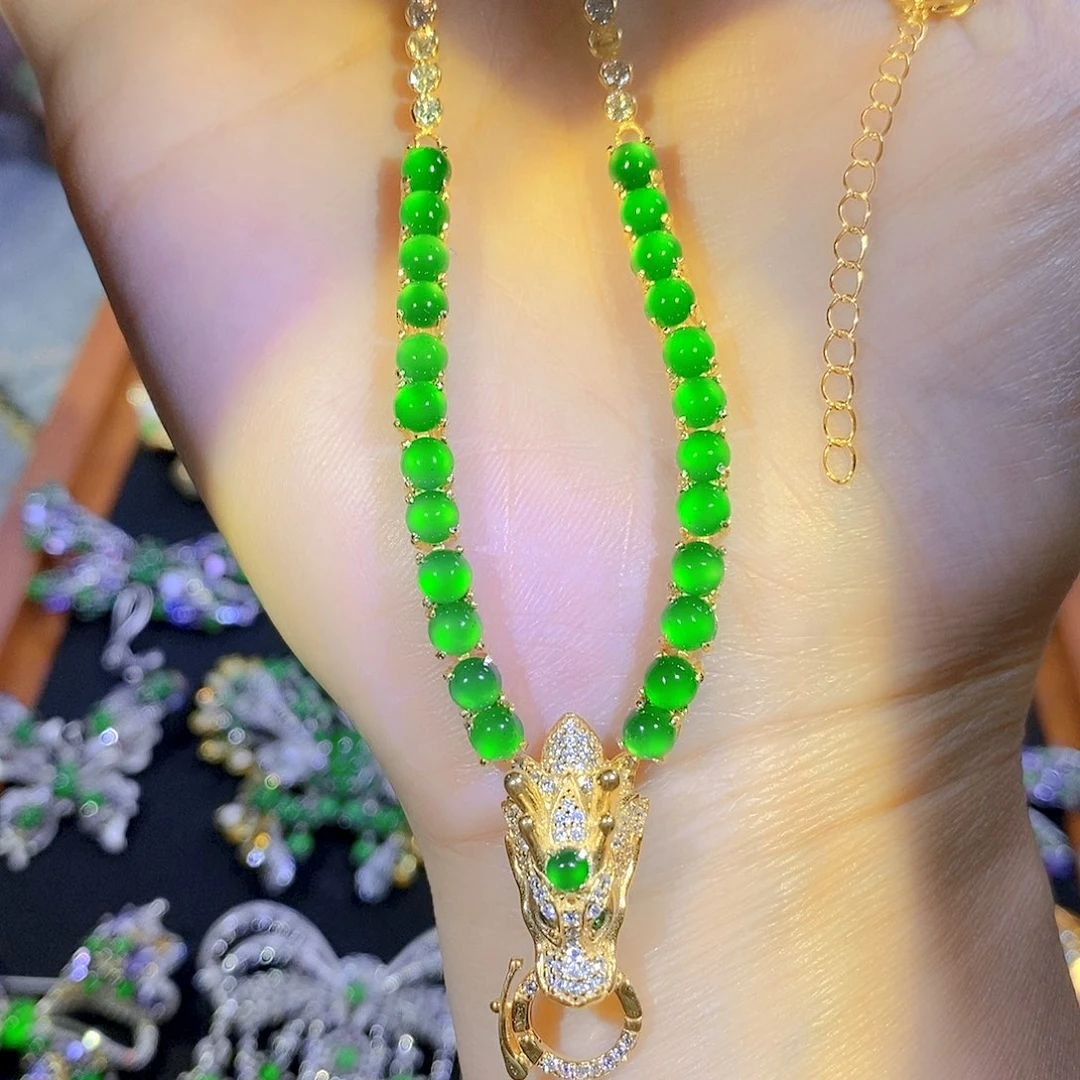 银S925镶嵌挂件翡翠