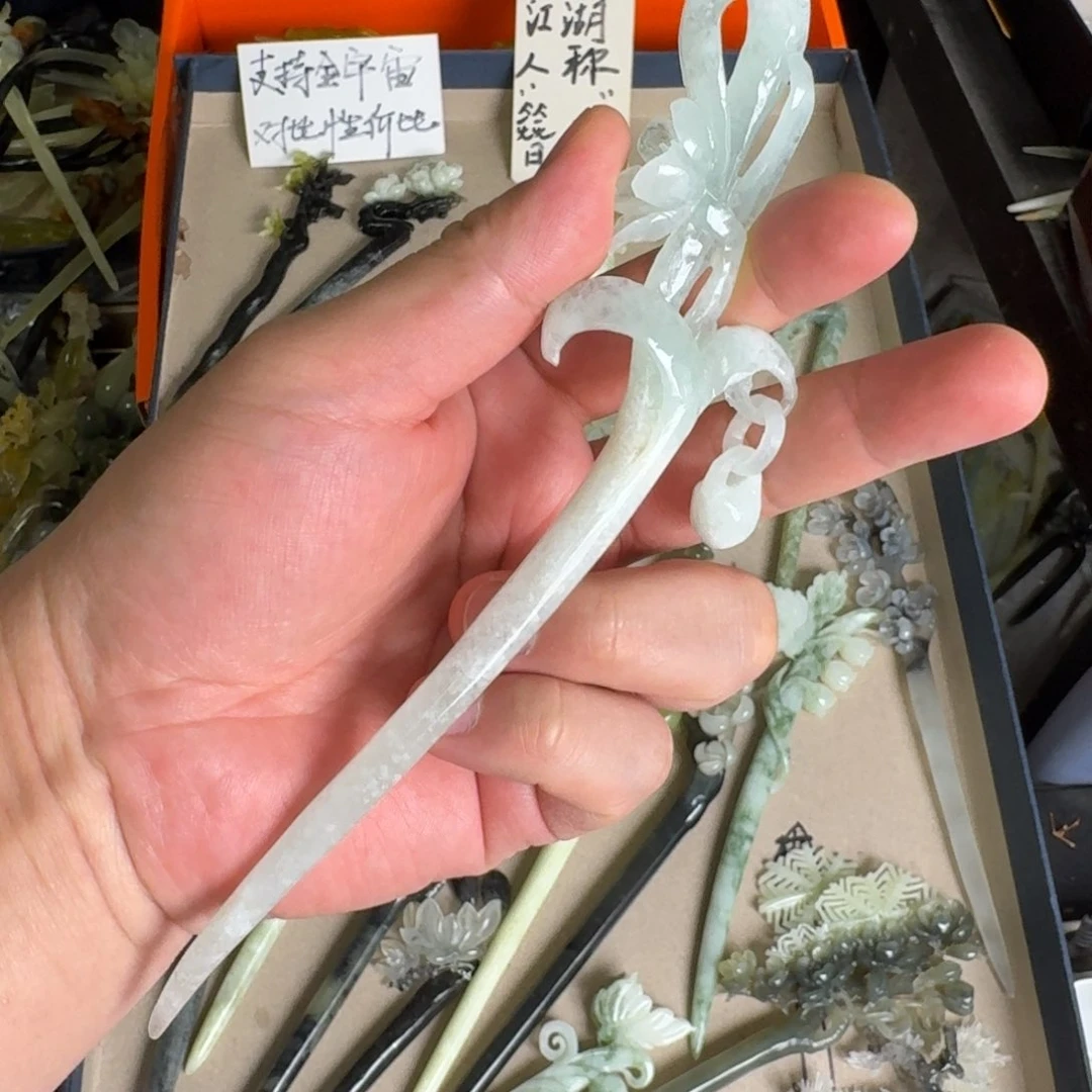 岫玉发饰未镶嵌明君玉簪贼拉好看