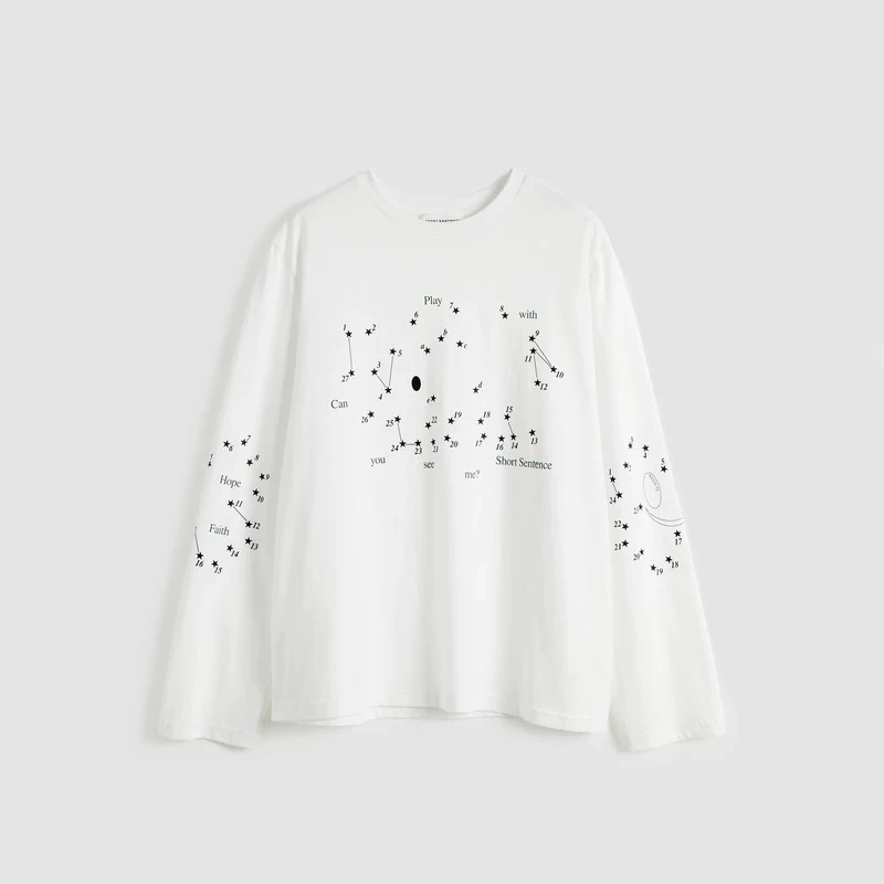 【新品】SHORT SENTENCE短句25春设计师款印花小落肩长袖T恤