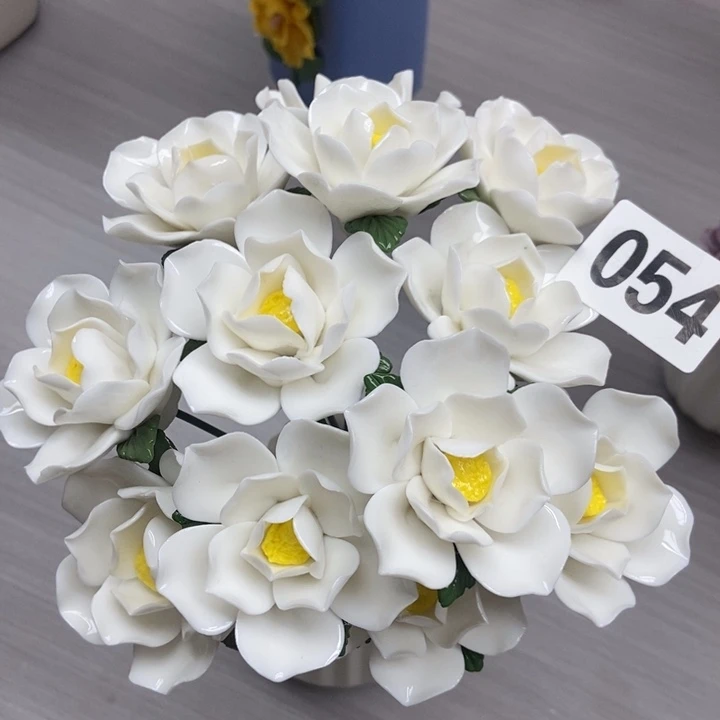 陶瓷手工制作陶瓷花7朵