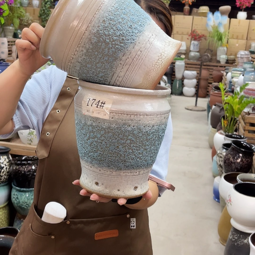 紫砂花盆高度20口径18厘米