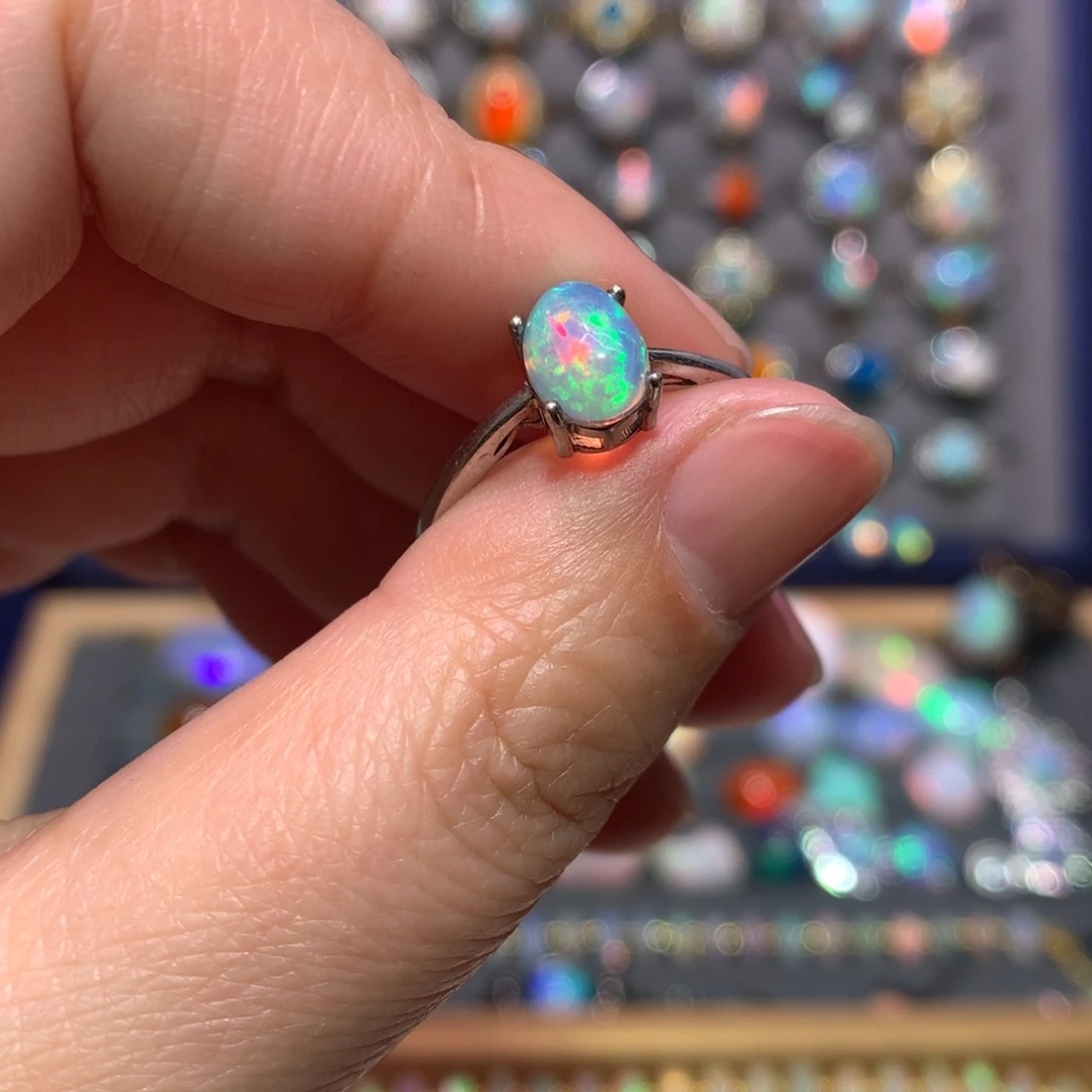 银S925镶嵌欧泊戒指款式