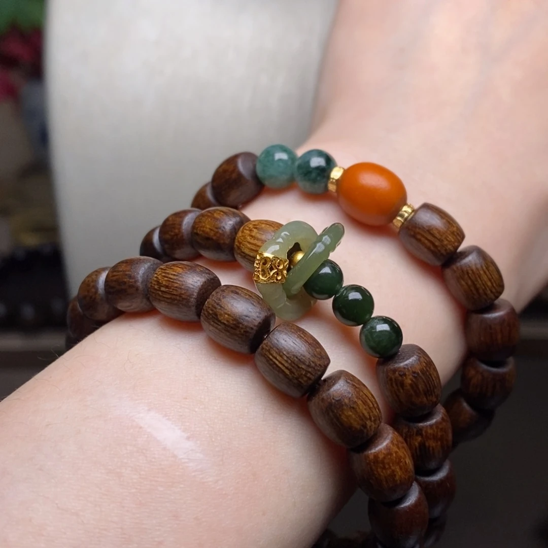 沉香手串越南芽庄白棋楠虫漏0.8配饰