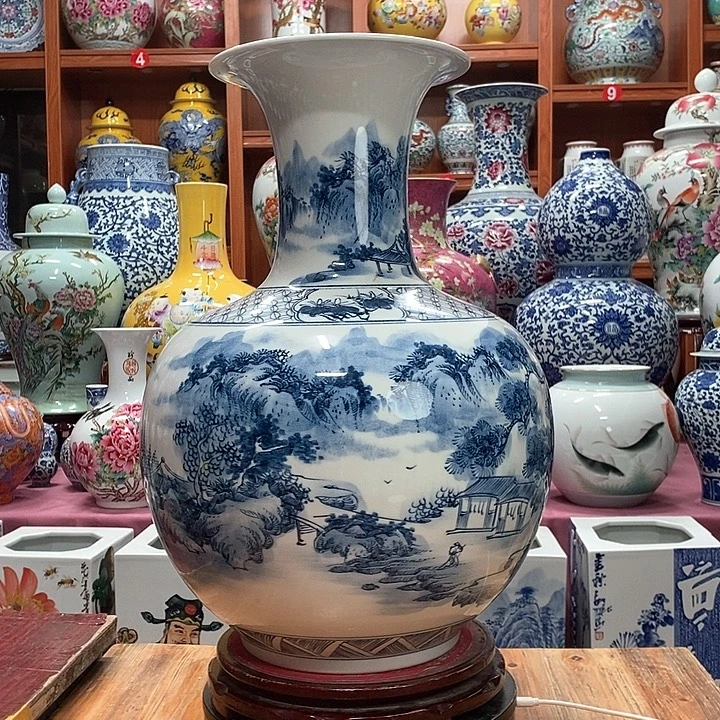 景德镇陶瓷手工手绘花瓶摆件