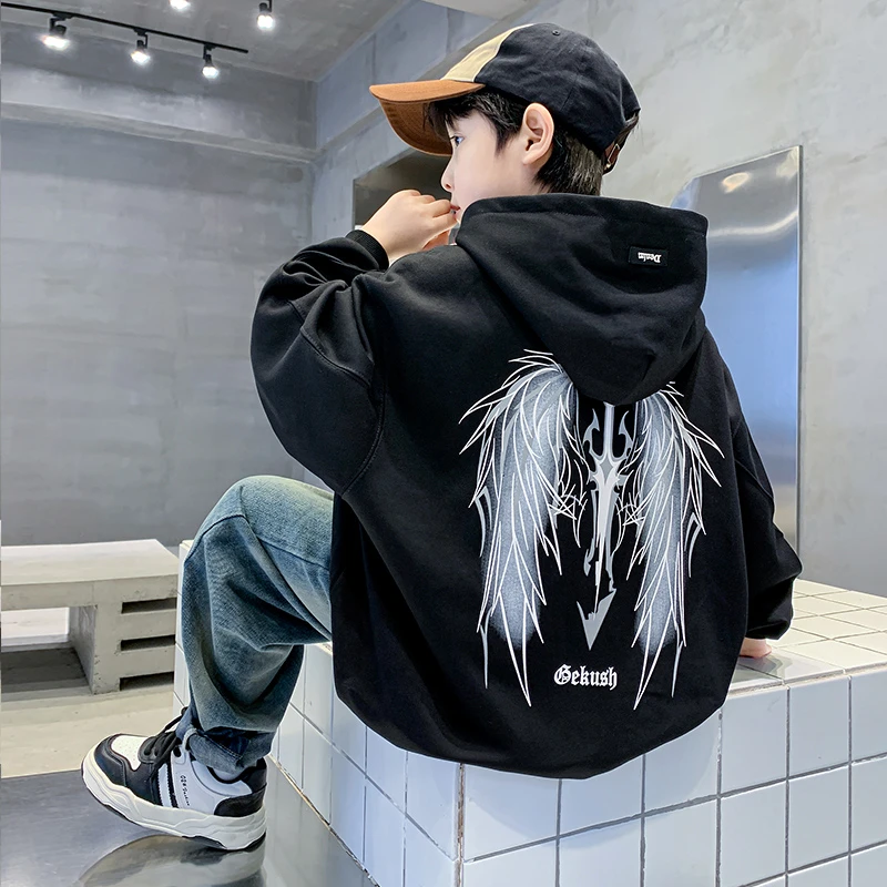 儿童装男童卫衣春秋款2025新款春装帅气痞帅中大童春季男孩上衣潮