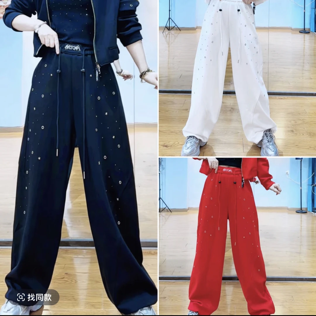 CX秋冬新款烫钻时尚弯刀裤1219