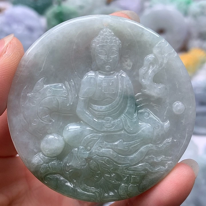 翡翠未镶嵌颈饰玉龙大日如来福利
