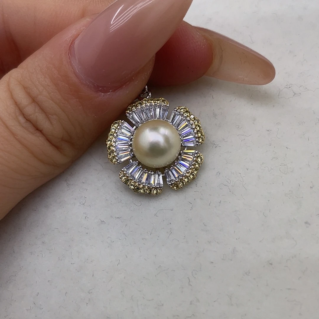 颈饰银S925镶嵌海水珍珠