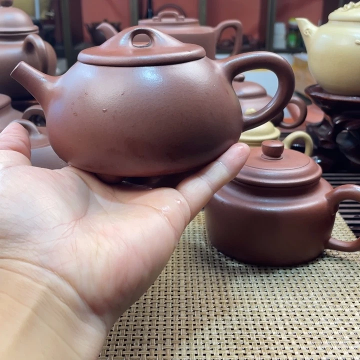 茶壶紫砂紫泥微瑕石瓢