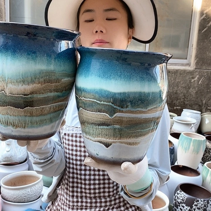 紫砂花盆正品口18高22