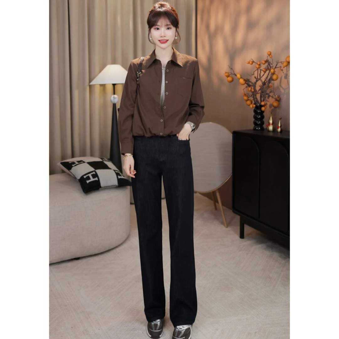 LMENY“满分裤”小个子/常规四面弹显瘦复古窄版直筒牛仔裤25CK013