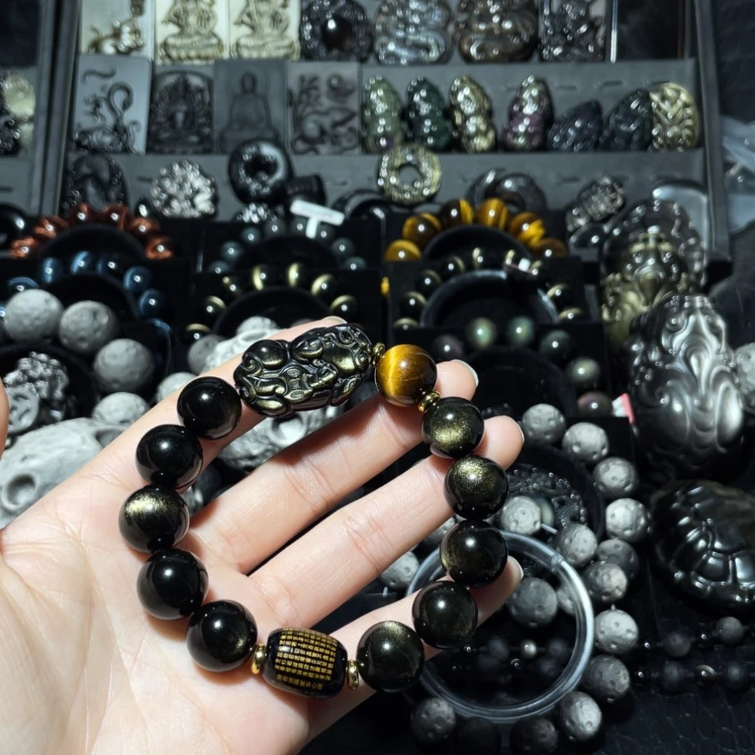 树***机黑曜岩未镶嵌珠宝奇石