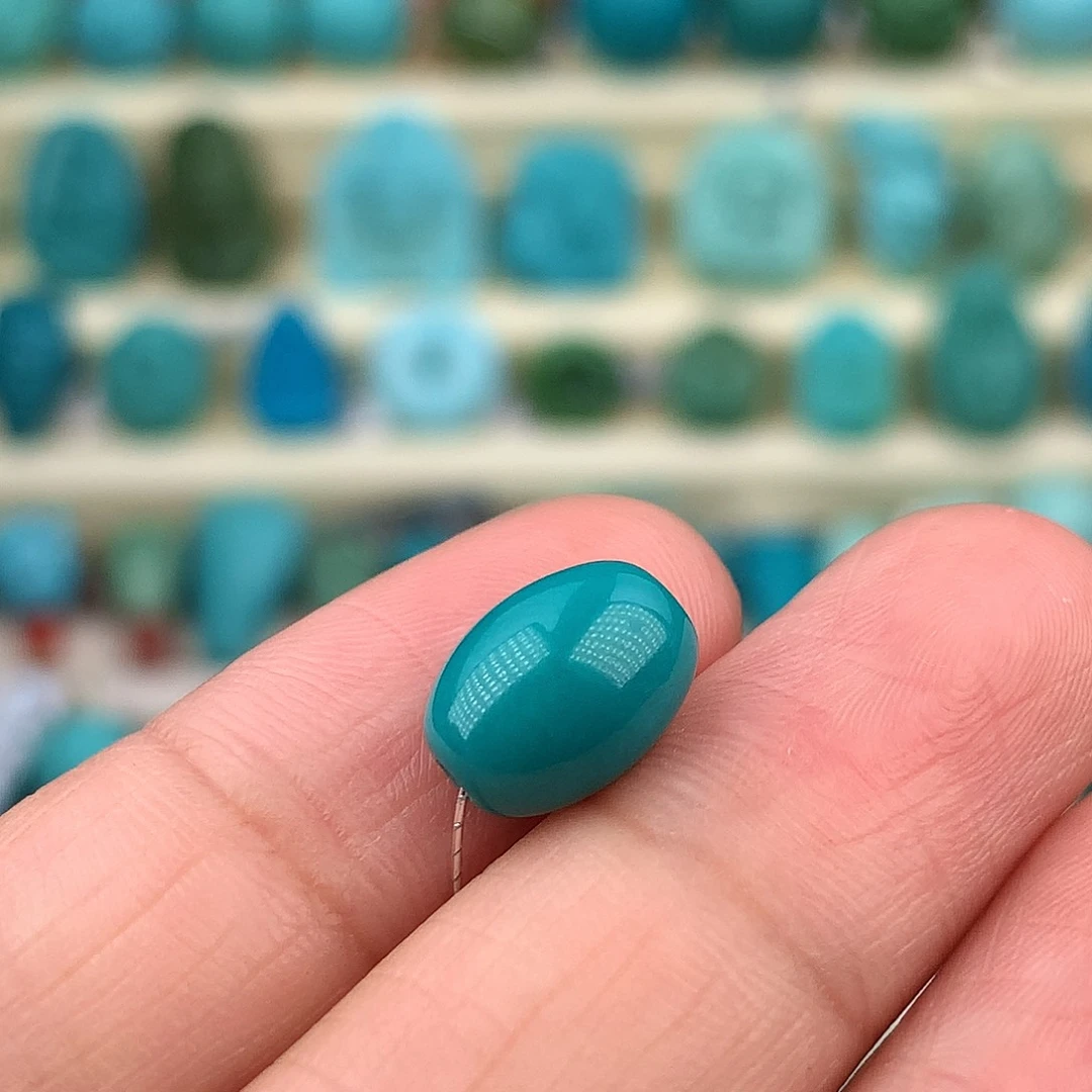 未镶嵌绿松石珠宝奇石7.3×10