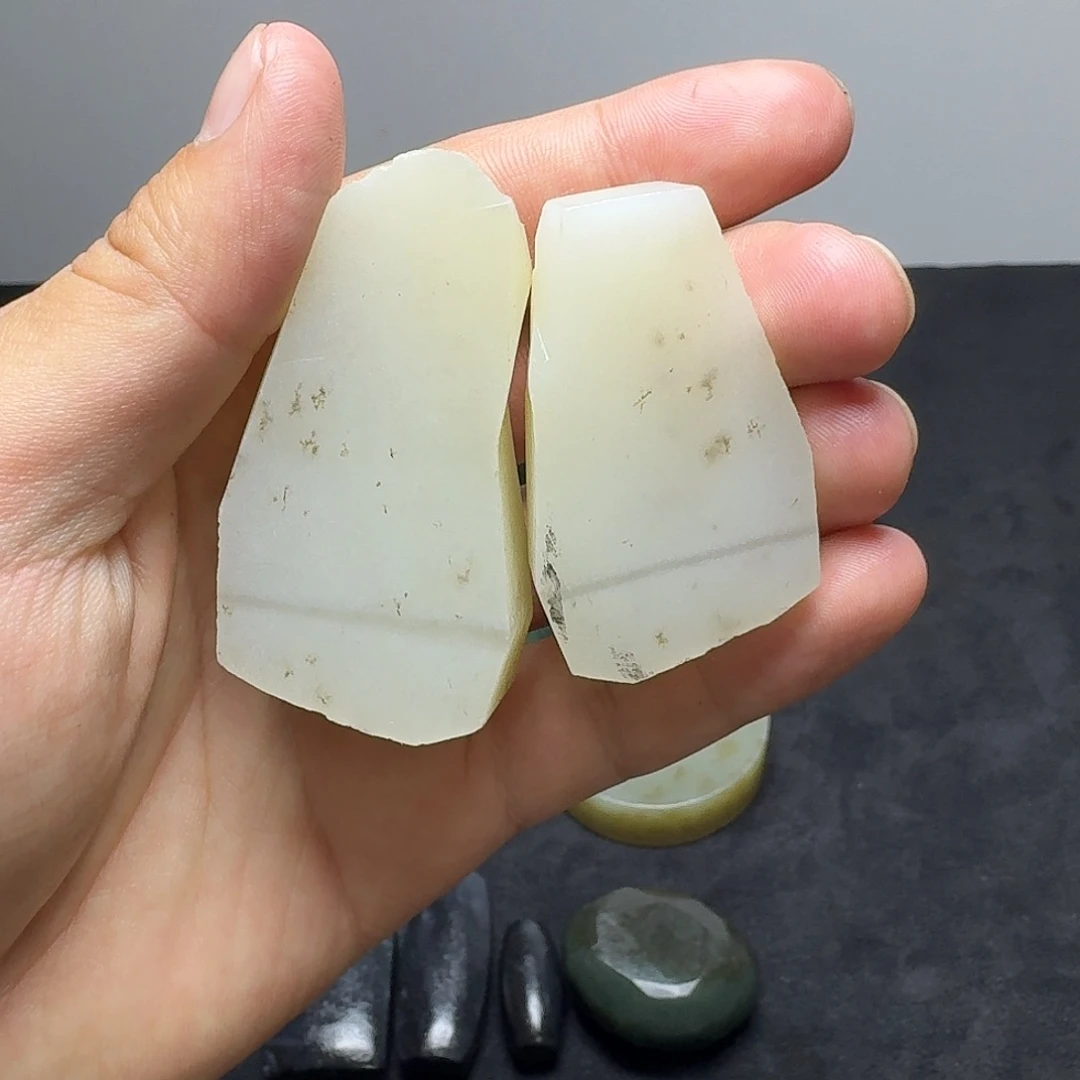 足铂镶嵌和田玉（糖玉）珠宝半成品