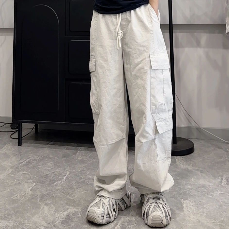 8182男女生潮牌工装裤多口袋宽松休闲裤直筒百搭潮流美式