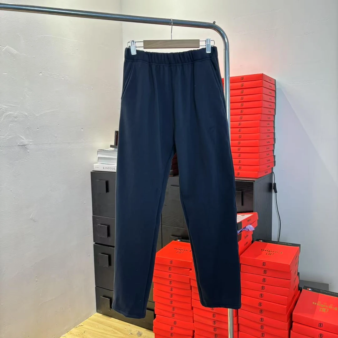 秋冬松紧腰纯色加绒加厚休闲裤5004