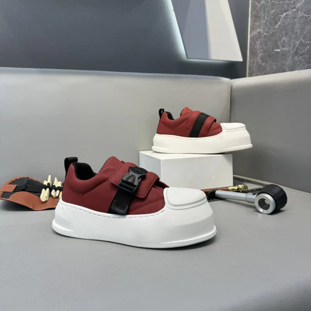 搭扣减震休闲鞋增高车缝线一脚蹬秋季透气休闲板鞋鞋子潮流