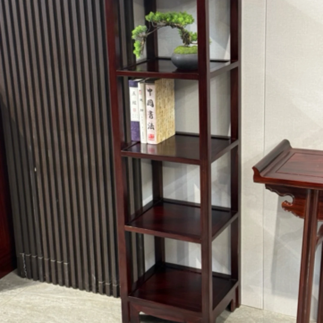 乾源红木 黑酸枝置物架书架花盆架高度42-36-148