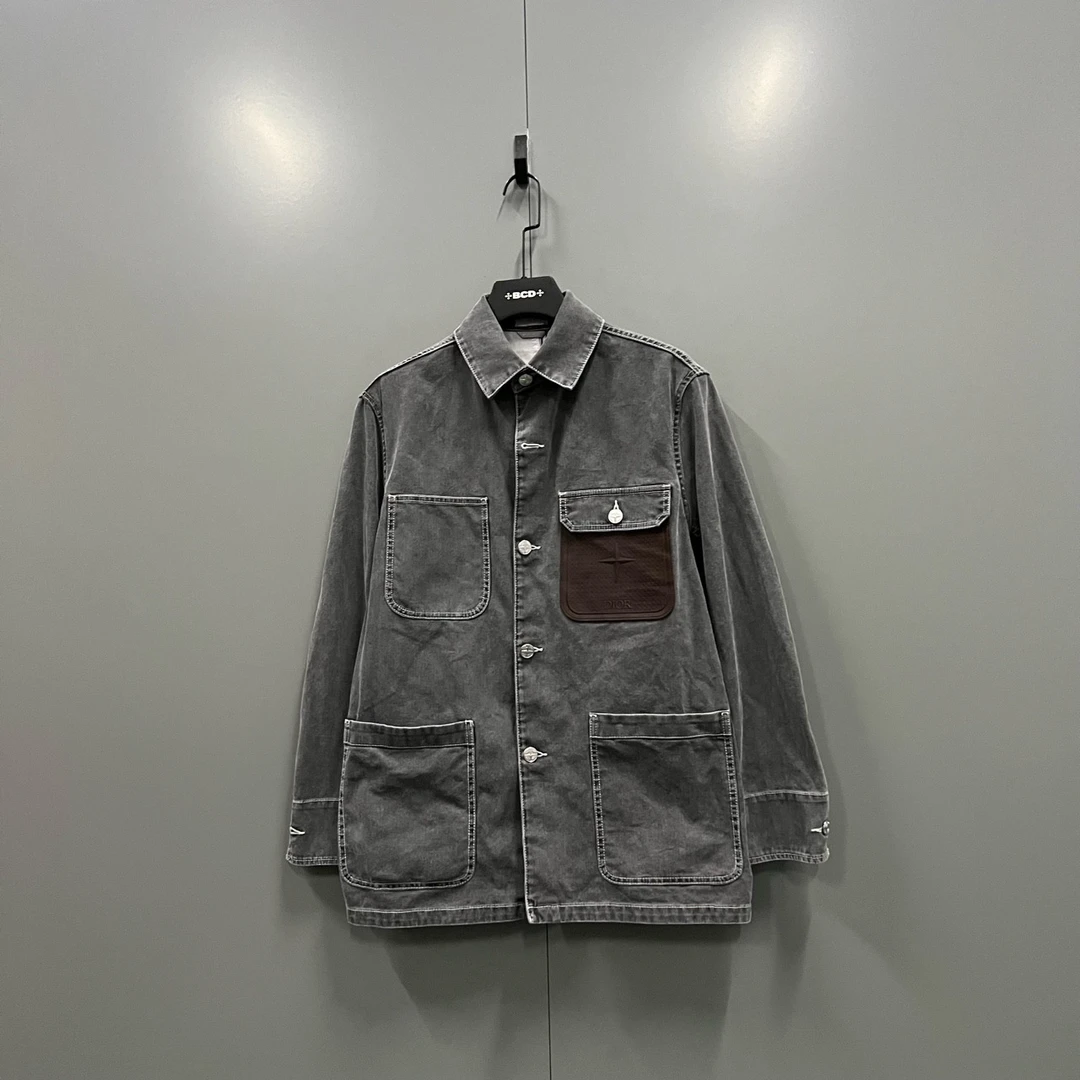 95新 DIOR/迪奥 （bb）122  联名款 贴袋logo翻领长袖夹克 44码