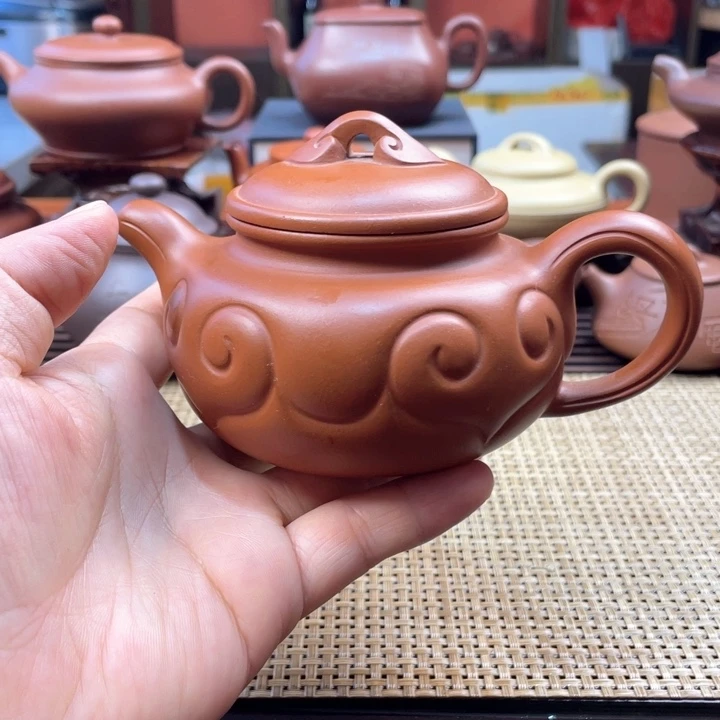 茶壶紫砂朱泥半手工微瑕放漏