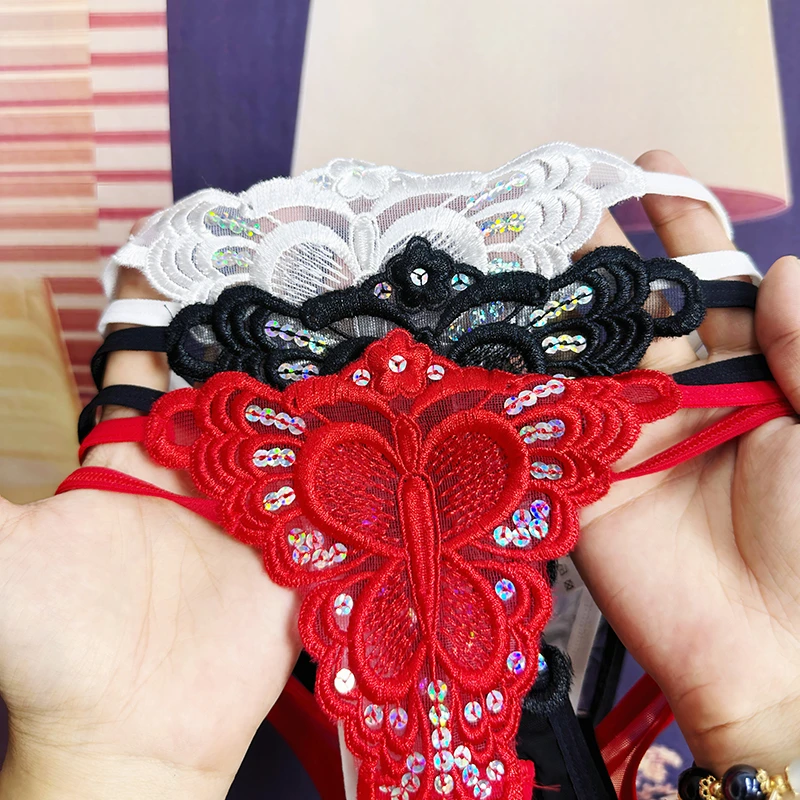 蝴蝶低腰三角裤刺绣女内裤性感迷人镂空纯欲甜美可爱少女士短裤头