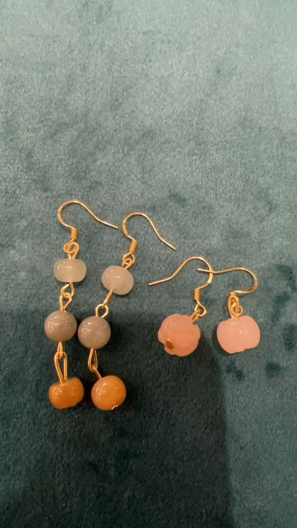 金丝玉耳环多样性发货