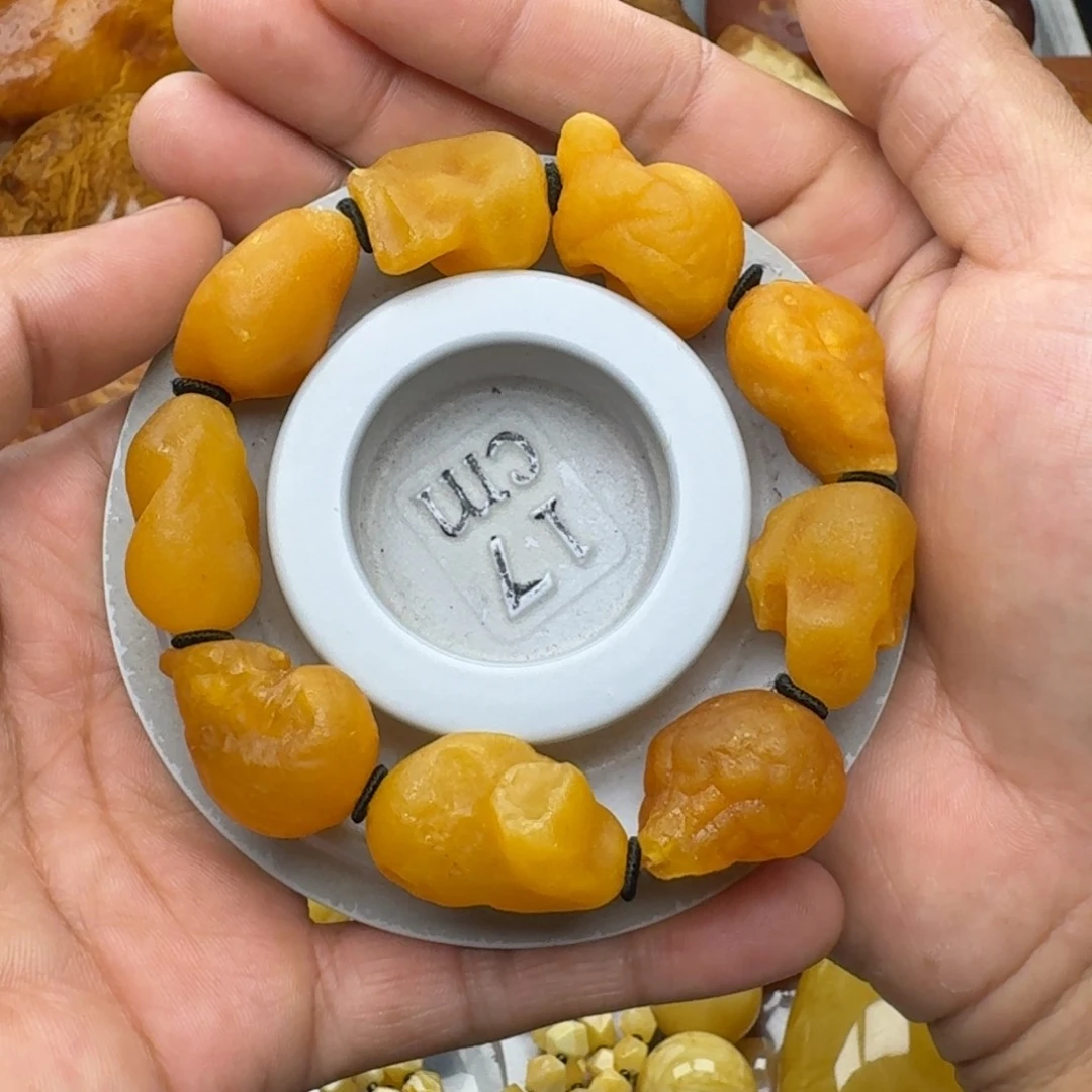 未镶嵌蜜蜡珠宝奇石天然蜜蜡，海飘手串