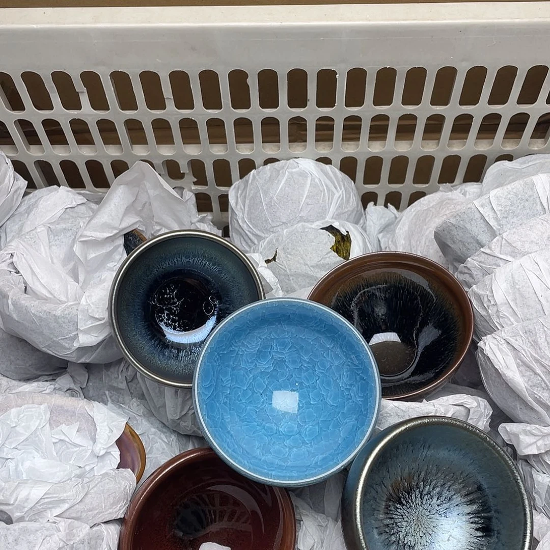 开***》摆件建窑建盏主人杯 五只