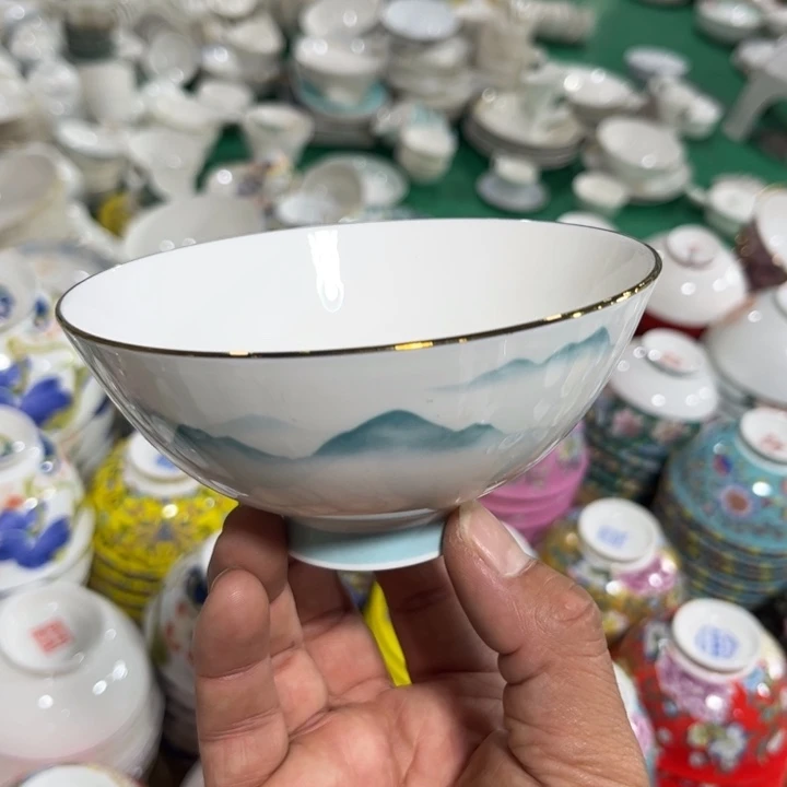 瓷片4.7寸碗六个哇塞