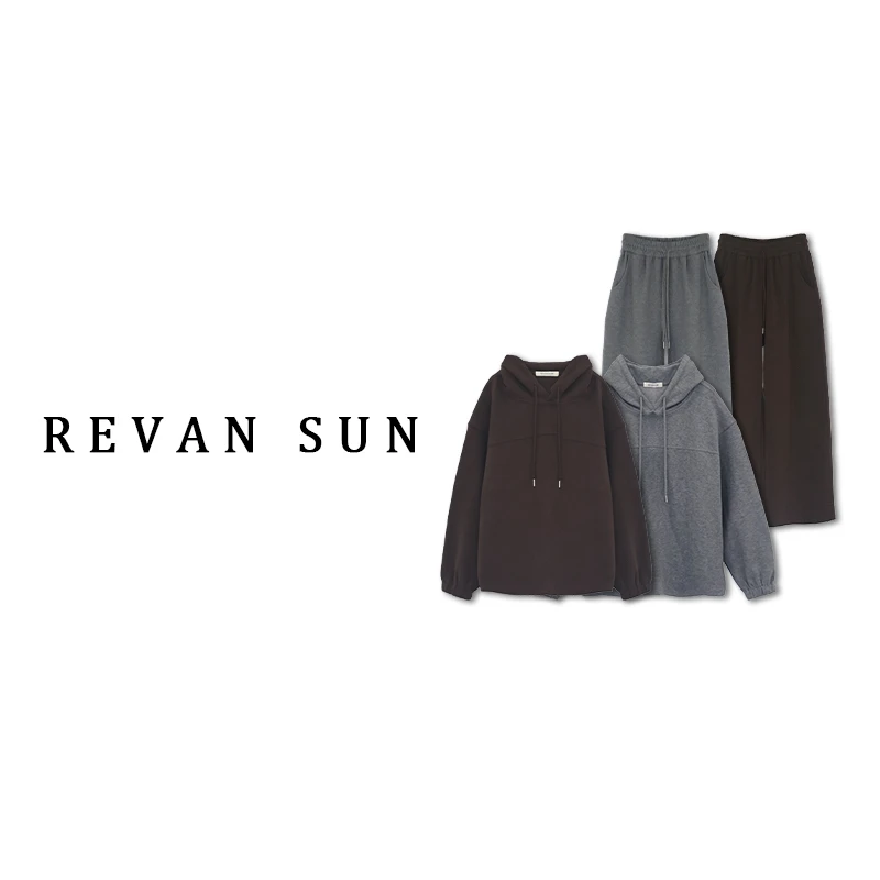 ［REVAN SUN］-大骨架穿搭 清溪 连帽卫衣套装2510817