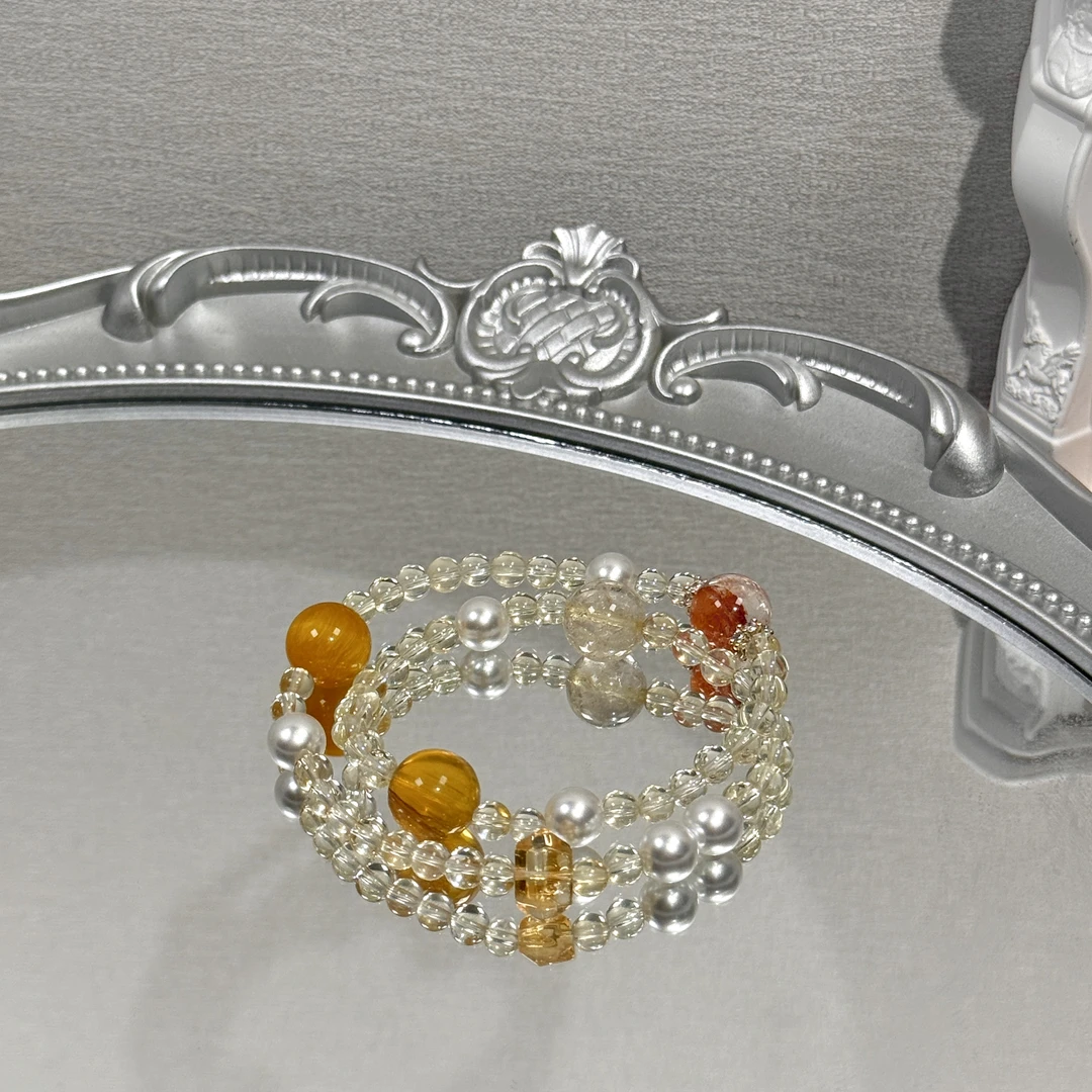 《橘子海》黄水晶双圈手串
