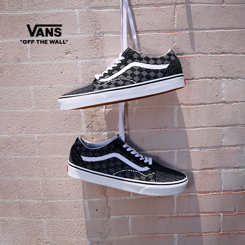 Vans范斯官方 Old Skool 36 EK黑灰棋盘格男鞋女鞋板鞋EBAQPT