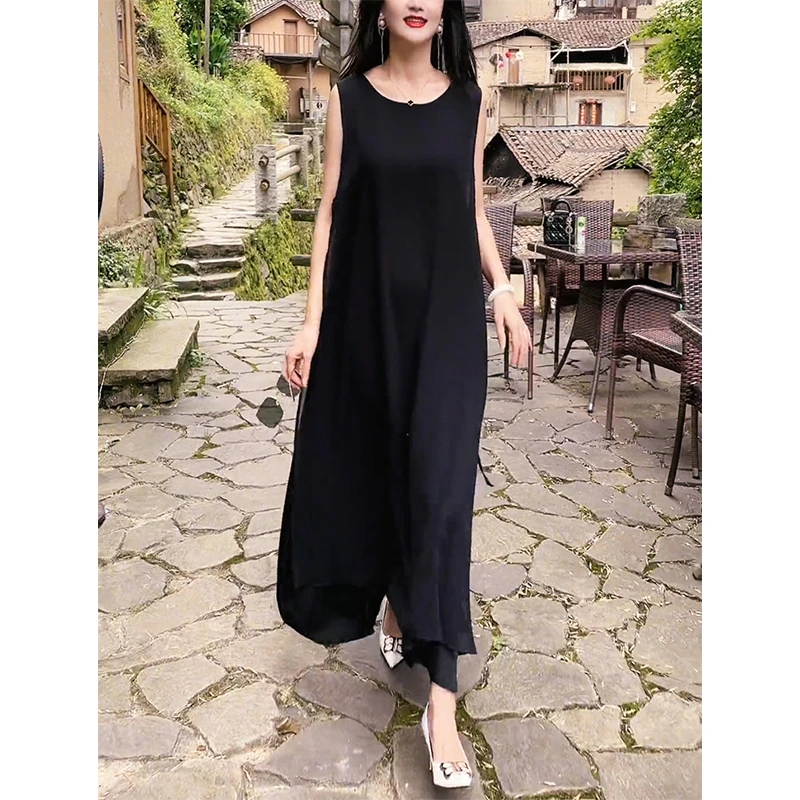 2515#裙女吊带背心长裙女夏季宽松韩版洋气长款打底内搭无连衣裙