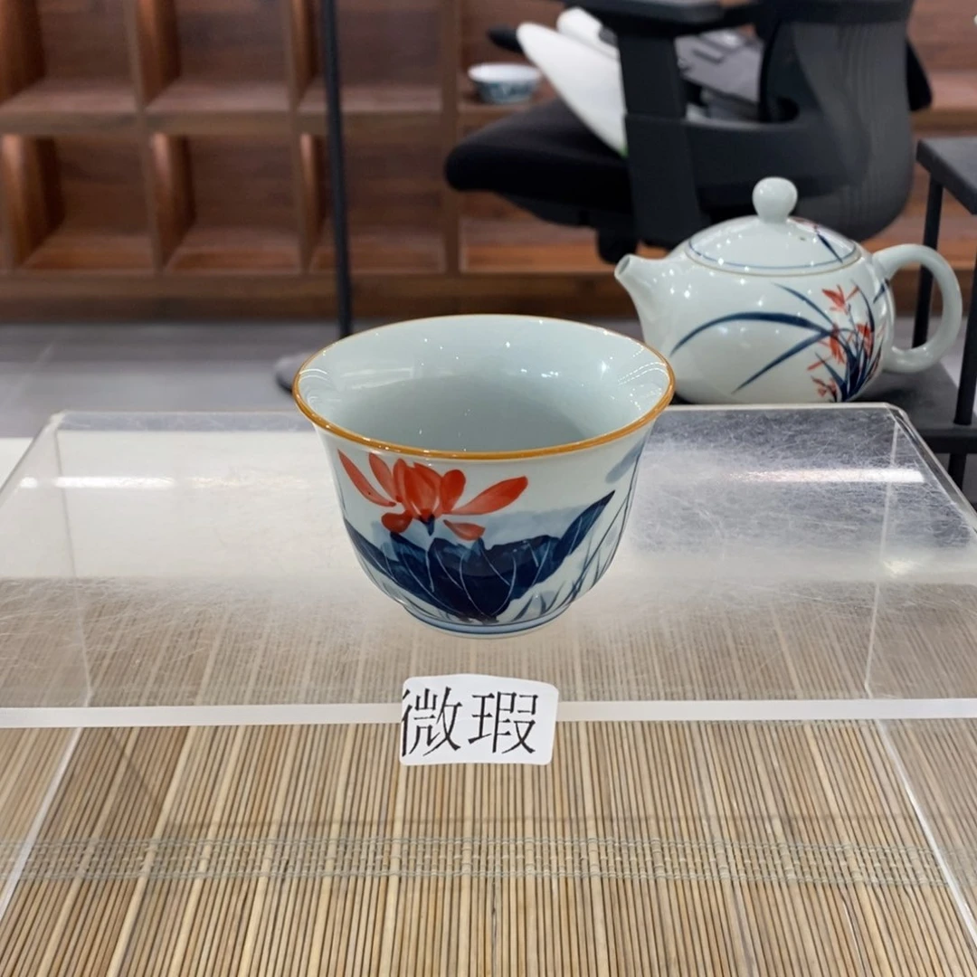 微瑕釉下彩纯手绘手工绘制